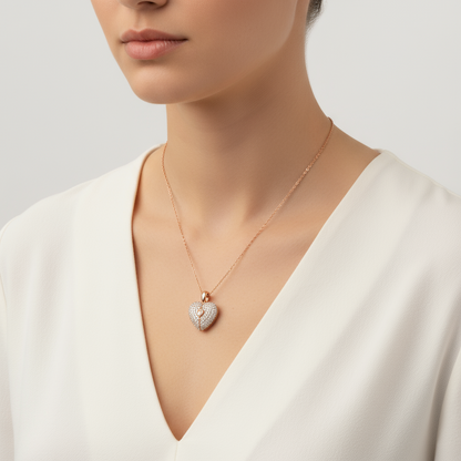 The Secret in My Heart Silver Necklace