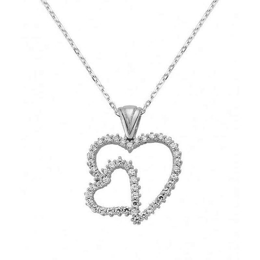 Heart-Shaped Women's Silver Necklace