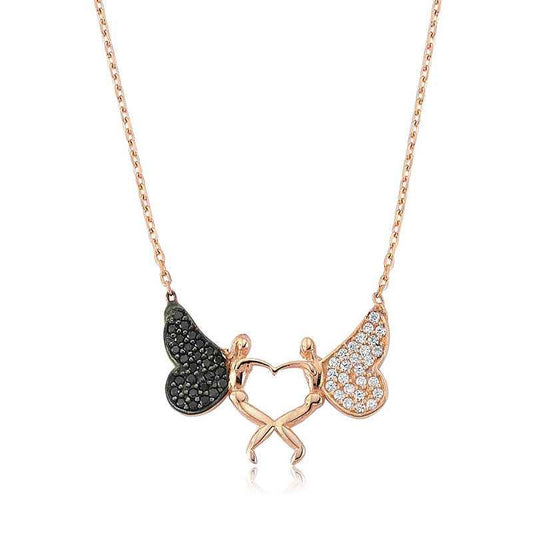 Heart Angel Women's Silver Pendant Necklace