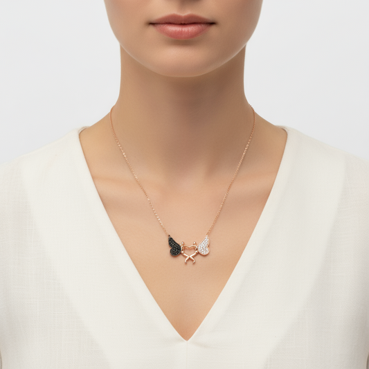 Heart Angel Women's Silver Pendant Necklace