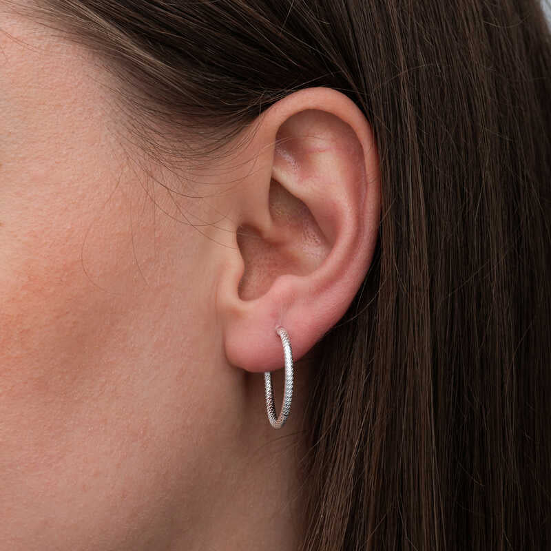 Boucles d'oreilles en argent pour femme avec anneau crayon
