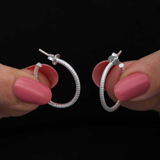 Boucles d'oreilles en argent pour femme avec anneau crayon