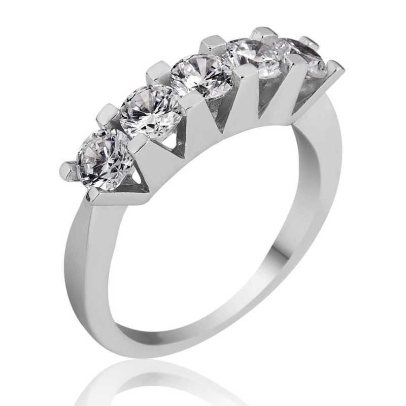 Bague en argent pour femme à 5 pierres 