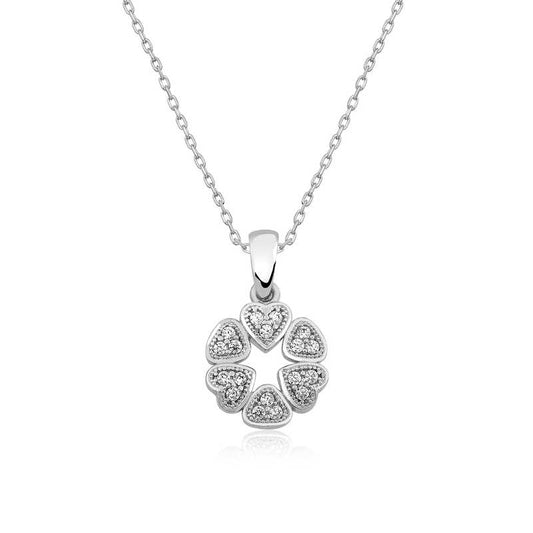 Herzkreis Damen Silber Halskette