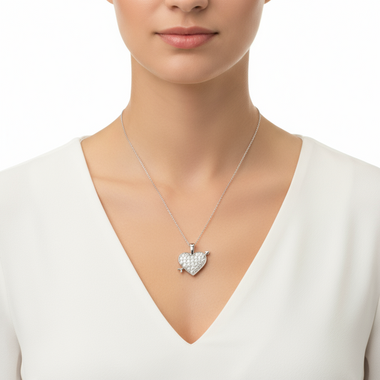 Collier en argent en forme de cœur pour femme