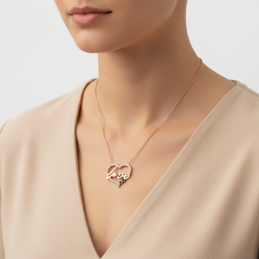 Heart Love Women's Silver Pendant Necklace