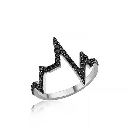 Heartbeat Women's Silver Ring