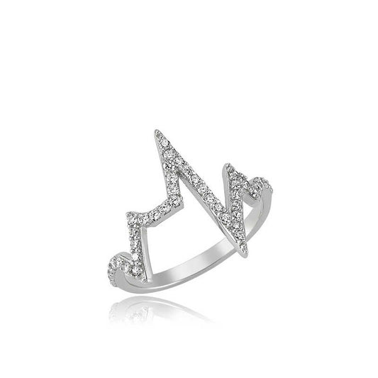 Heartbeat Women's Silver Ring