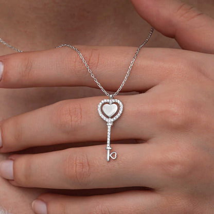 Heart Key Women's Silver Necklace