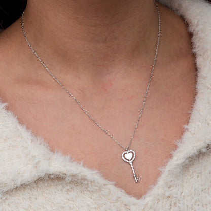 Heart Key Women's Silver Necklace