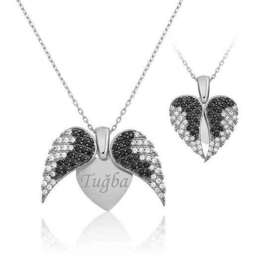 Heart Shaped Name Women's Silver Necklace