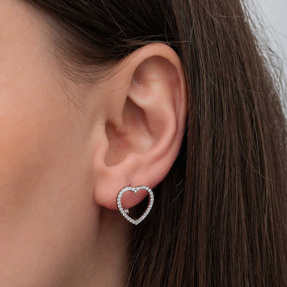 Heart Women's Silver Earrings
