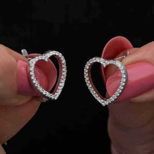 Heart Women's Silver Earrings