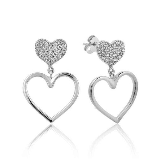 Heart Women's Silver Earrings