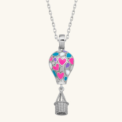 Heart Balloon Cappadocia Women's Silver Necklace