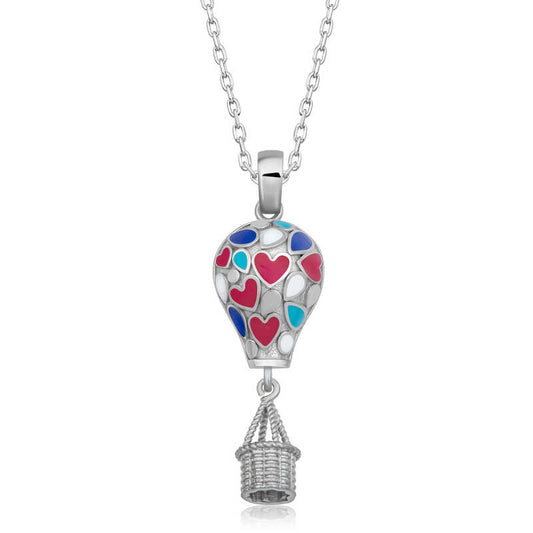 Collier en argent pour femme avec ballon en forme de cœur en Cappadoce