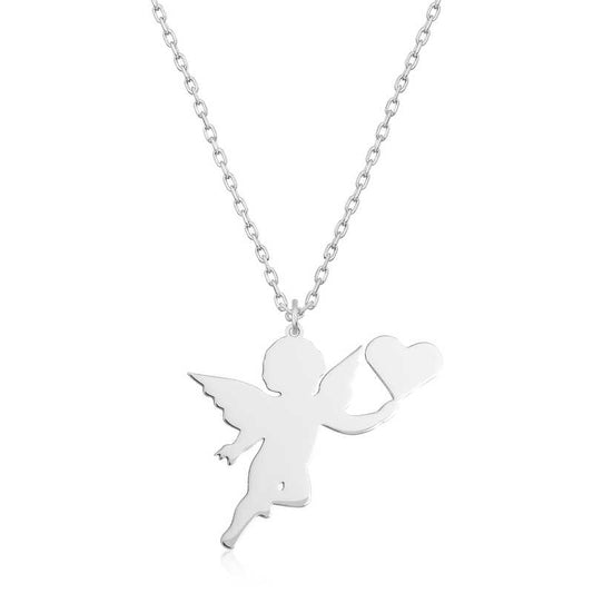 Heart Angel Women's Silver Necklace