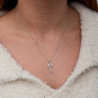 Heart Key Infinity Women's Silver Necklace