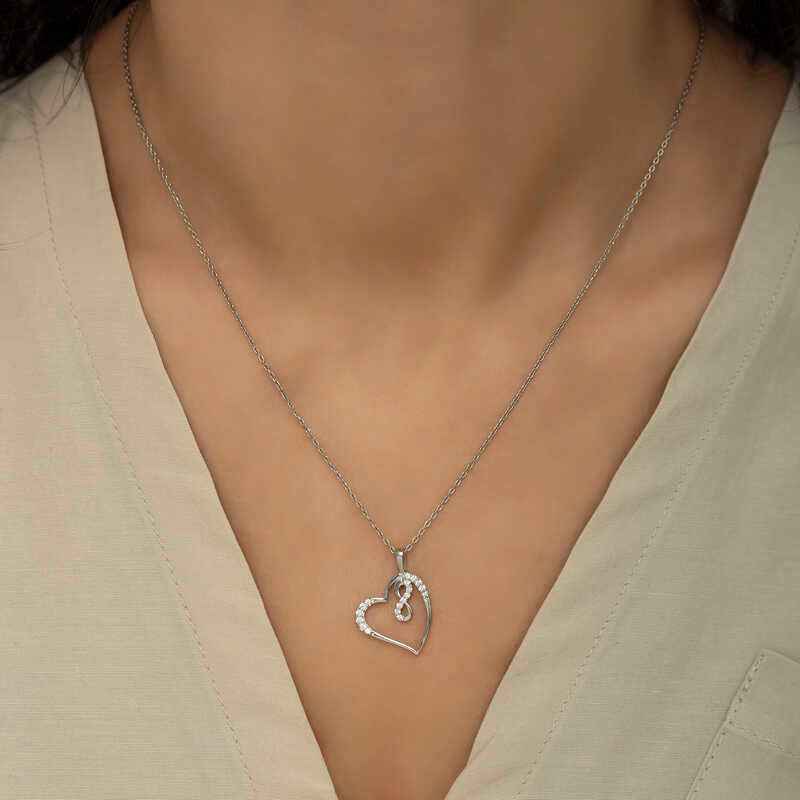Heart Infinity Women's Silver Necklace
