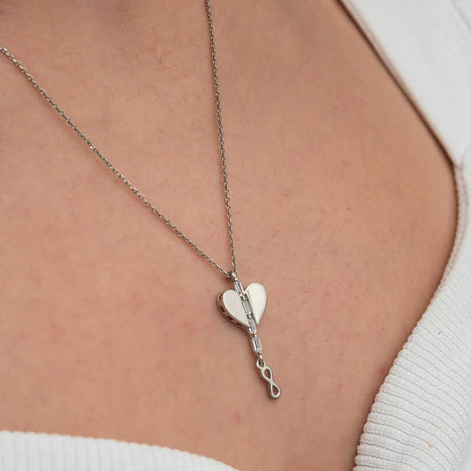 Herz Unendlichkeit Damen Silber Halskette