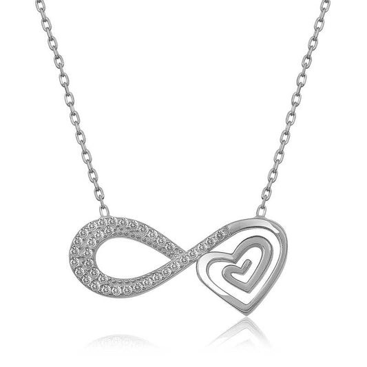 Collier en argent avec cœur et infini
