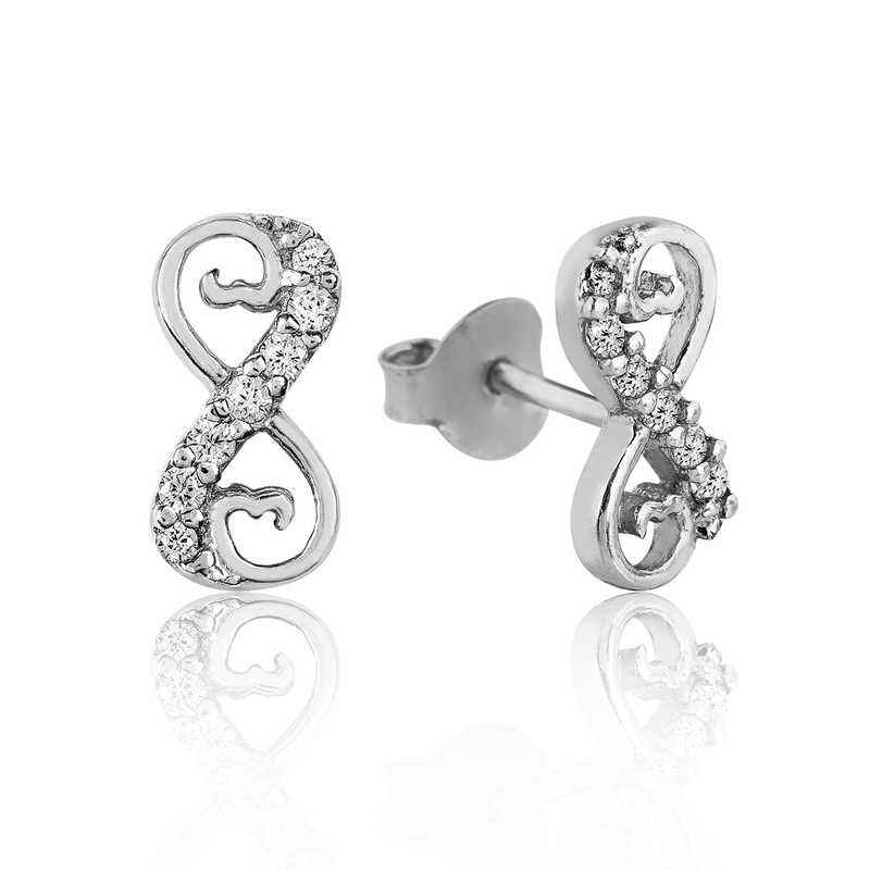 Heart Infinity Stud Silver Earrings
