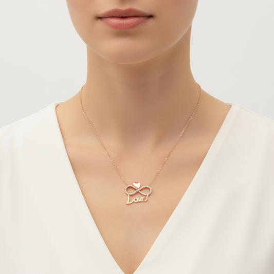 Heart Infinity Love Women's Silver Necklace