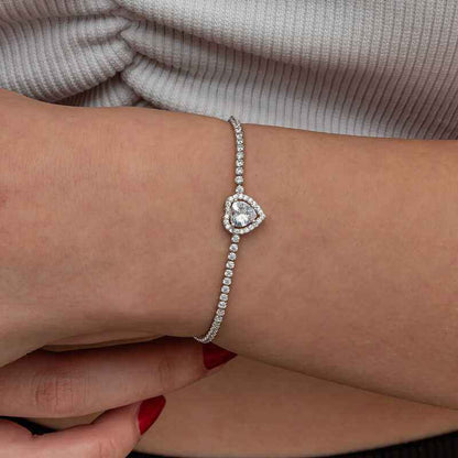 Gold Plated Heart Waterway Silver Bracelet