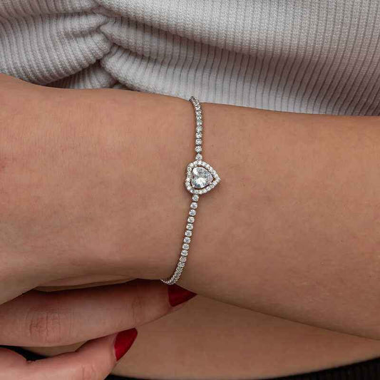 Gold Plated Heart Waterway Silver Bracelet