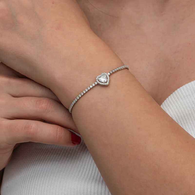 Gold Plated Heart Waterway Silver Bracelet