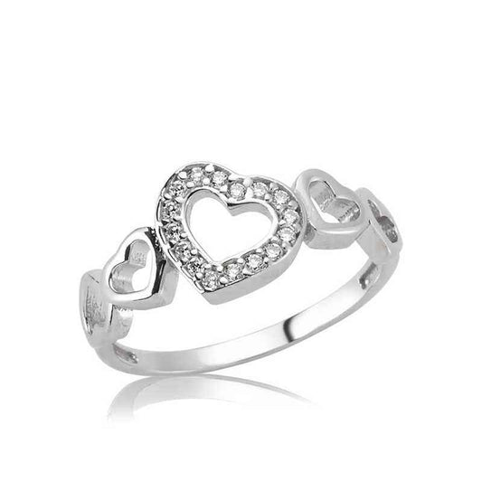 Heart-Shaped Women's Silver Ring