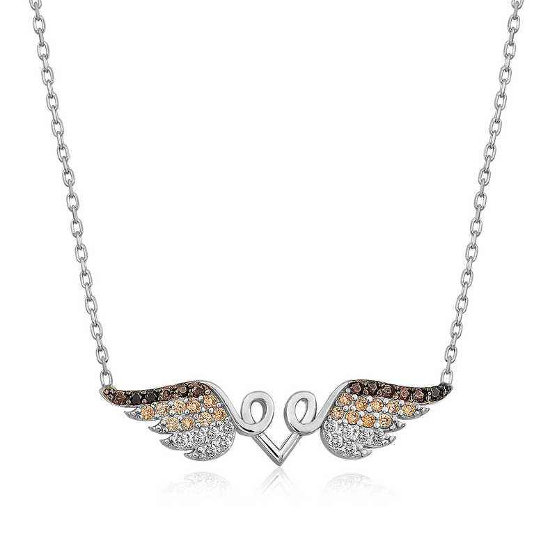 Winged Heart Silver Necklace