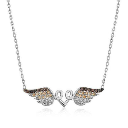Winged Heart Silver Necklace