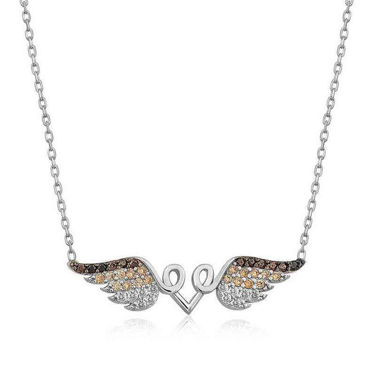 Winged Heart Silver Necklace