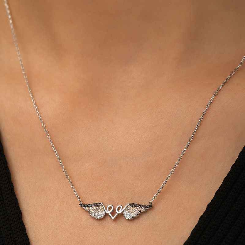 Winged Heart Silver Necklace