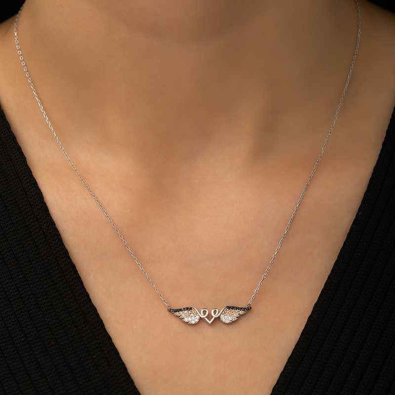 Winged Heart Silver Necklace
