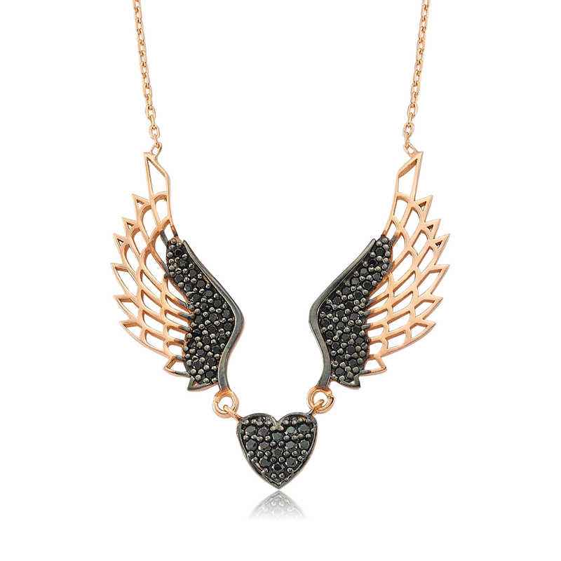 Winged Heart Women's Silver Necklace