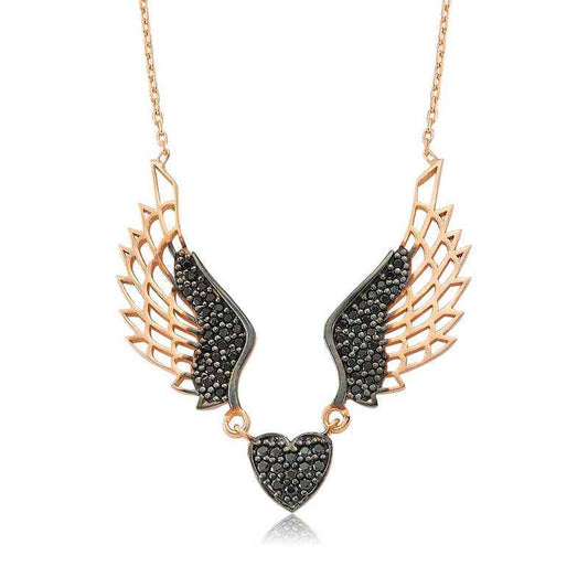 Winged Heart Women's Silver Necklace