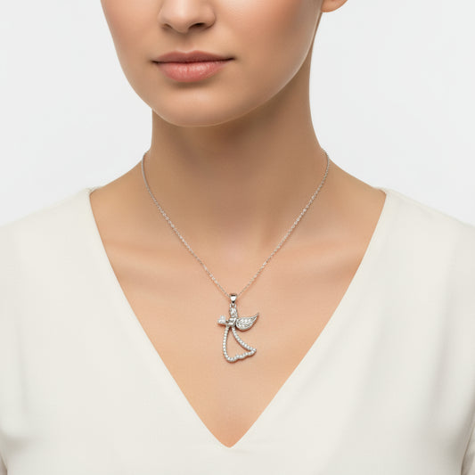 Winged Angel Silver Necklace
