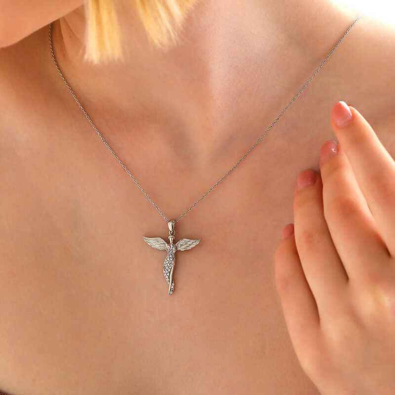 Winged Angel Women's Silver Pendant