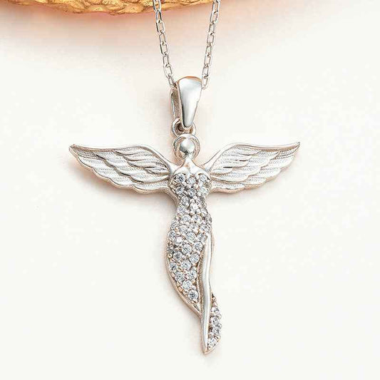 Winged Angel Women's Silver Pendant