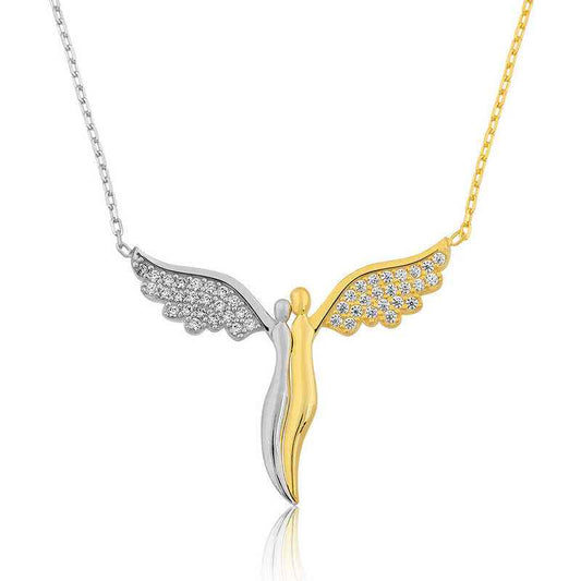 Winged Angels Women's Silver Necklace