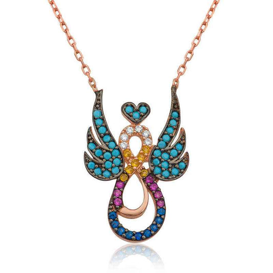 Winged Eternal Love Silver Pendant