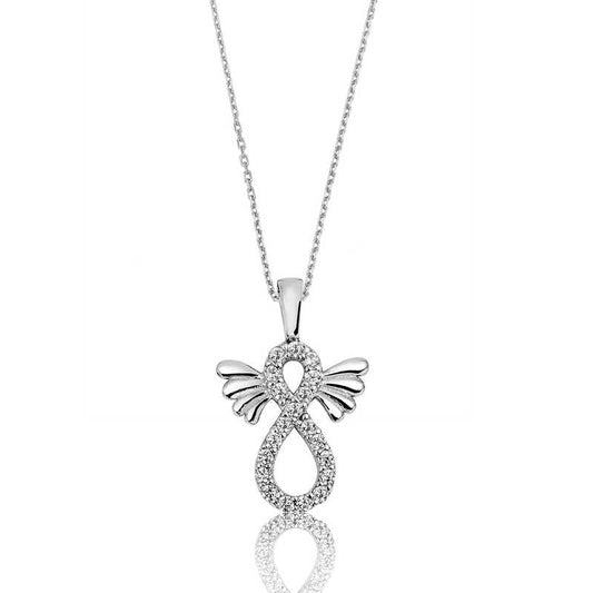 Winged Infinity Women's Silver Necklace