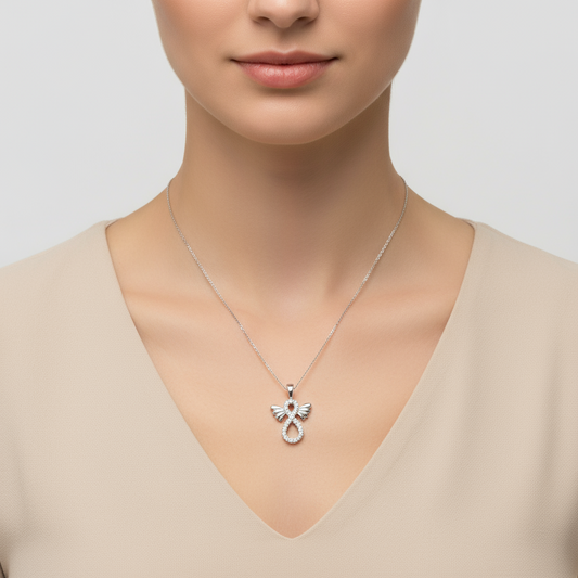 Winged Infinity Women's Silver Necklace
