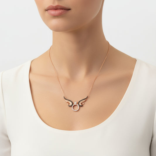 Single Stone Angel Women's Silver Necklace