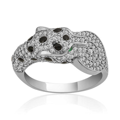 Bague en argent pour femme avec figurine de tigre