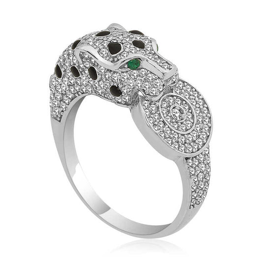 Bague en argent pour femme avec figurine de tigre