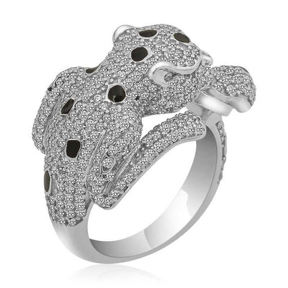Bague en argent pour femme avec figurine de tigre