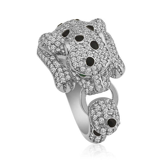 Tiger Figure Women's Silver Ring